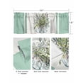 thumbnail image 5 of Eucalyptus Green Kitchen Curtain Valances for Windows Farmhouse Short Curtains, Stripes Bottle Flower Cactus Plant Rod Pocket Valance Curtain for Bedroom Cafe Living Room 54"x18", 5 of 8