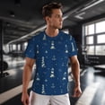 thumbnail image 3 of Wukai Lighthouses and Anchors Print Men's Short-Sleeved Mesh T-Shirt,Quick-Dry Short Sleeve Workout T-Shirt-3X-Large, 3 of 8