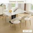 thumbnail image 5 of S-HOME Velvet Fabric Dining Chair With Curved Backrest And Golden Metal Legs For Kitchen Or Dining Room, 5 of 11