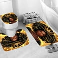 thumbnail image 4 of 4PCS African American Woman Bathroom Shower Curtain Set with Rugs, Afro Inspirational Quote Shower Curtain Sets with Hooks,Waterproof Fabric Black Queen Shower Curtains for Bathroom Decor, 4 of 7