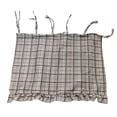 thumbnail image 2 of Handmade Oven Skirt, Farmhouse Kitchen Decor, Plaid Oven Curtain, Heat-Resistant Rustic Tie Top Stove Skirt, Window Half Curtain, Decorative Oven Door Curtain for Cottage, Easy Install, Beige Plaid, 2 of 7