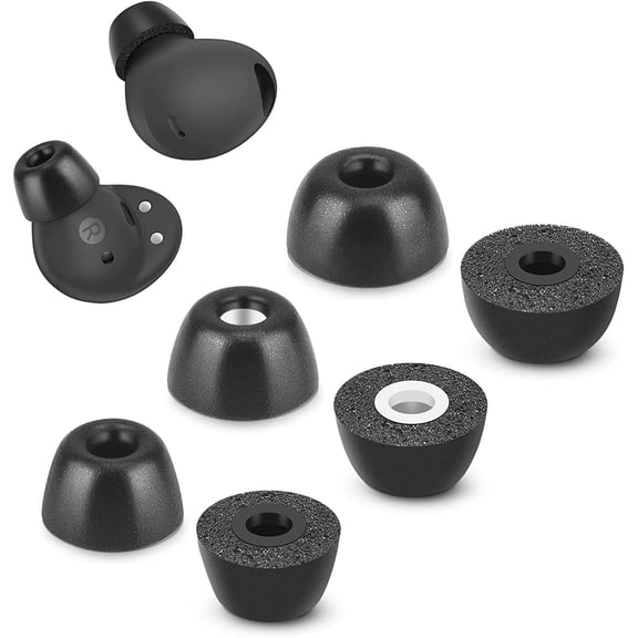 Tang Town Earbud Tips Replacement for Samsung Galaxy Buds 2 Pro, Black, 6 pack