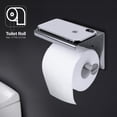 thumbnail image 3 of Toilet Paper Holder Stand Stainless Steel, Tissue Roll Dispenser Hanger Rack w/ Placement Shelf, Bathroom Accessories - Wall Mount, Corrosion-Resistant, High Gloss Finished, for Lavatory Washroom Home, 3 of 6