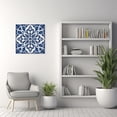 thumbnail image 2 of ZHONGYUTONG Mandala Wall Art Blue Abstract Canvas Flower Pattern Picture Modern Navy Painting Boho Artwork for Bedroom Decor Framed (12.00" x 12.00"), 2 of 5