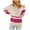Hot Pink, variant on Fesfesfes Women Sweater Tops V-neck Loose Knitting Sweater Casual Long Sleeve Splicing Coat Clothes Sale