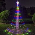 thumbnail image 4 of XYAIYT Icicle Christmas Lights Outdoor Christmas Lights Christmas Tree Lights 9 Strand 324 Led Plug In 8 Modes Timer Low Voltage Safe Yard Porch Window Create Holiday Cheer 4.7In Purple, 4 of 9