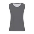 thumbnail image 3 of GIPQJK Womens Tank Tops Plus Size Summer Trendy Crew Neck Sleeveless Tops Soild Color Workout Tank Tops Fashion Sleeveless Tops Vest T-Shirt,Gray 2XL, 3 of 5