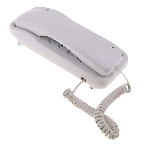 Mini teléfono con cable para casa, pared, oficina, negocios, función de pausa Blanco