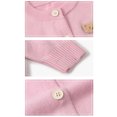 thumbnail image 5 of GYRATEDREAM Toddler Girls Crewneck Cardigan Long Sleeve Children Button Cotton Sweater Uniform Sweaters for 7Y Pink, 5 of 10