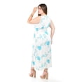 thumbnail image 3 of Vestido Largo Cintura Smock Roman Fashion Talla Extra 8801X-11 Blanco Flor 42, 3 of 5