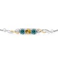 thumbnail image 2 of 925 Sterling Silver and 10K Yellow Gold Yellow Citrine Blue Moissanite and White Lab Grown Diamond Tennis Bracelet for Women (1.75 Cttw, Gemstone November Birthstone, Fully Adjustable up to 9 inch), 2 of 4