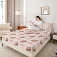 thumbnail image 3 of Erosebridal Football Print Full Size Sheets 4-Piece for Boys Girls,Kids Teens Sport Theme Pink Bowknot Bed Sheets,Luxury Bedroom Decor, 3 of 5