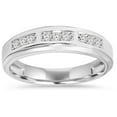 thumbnail image 1 of Bague pour Homme en Or Blanc 10 K avec Diamants 1/4 Ct, 1 of 3