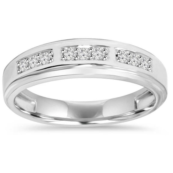 Pompeii 1/4CT Diamond Mens Ring 10K White Gold (H/I,I1-I2)