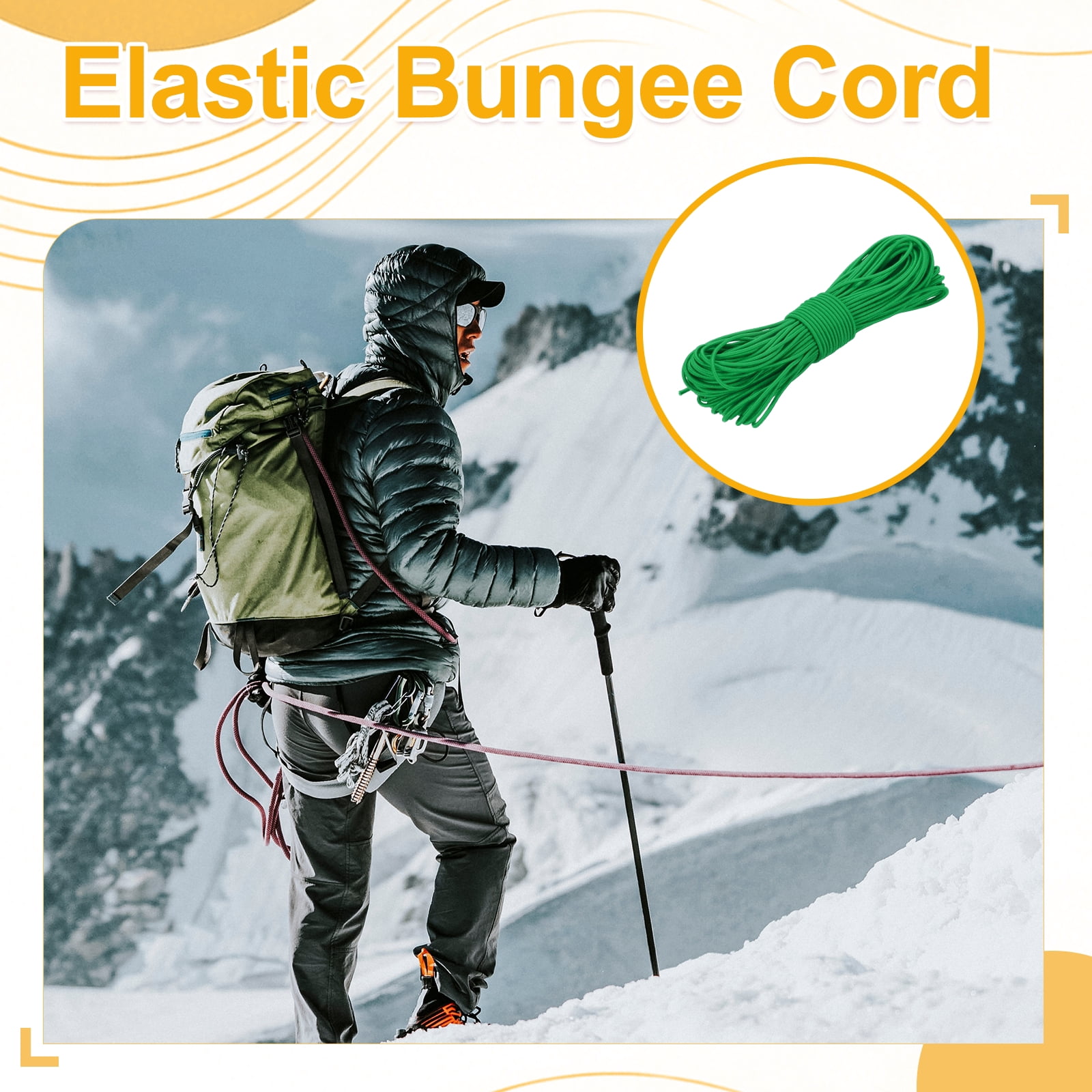 Uxcell Elastic Bungee Cord, (3/32" x 98 Ft , Grass Green) Heavy Duty Polyester Bungee Cord Suit for - DIY Projects Kayak Strap Tarp Tie Down Canopy Boating Camping Tent