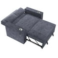 thumbnail image 4 of Dark Gray Corduroy Upholstered 2-Seat Sleeper Sofa Couch with Cup Holders &amp; USB Ports - Convertible Pull-Out Bed, Modern Living Room Furniture, 59" W x 34" D x 33" H, 4 of 8