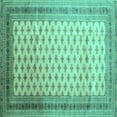 thumbnail image 1 of Ahgly Company Machine Washable Indoor Square Persian Turquoise Blue Traditional Area Rugs, 4' Square, 1 of 4