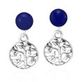 thumbnail image 2 of Majestic Tree of Life w/ Blue Lapis Stone Sterling Silver Dangle Earrings, 2 of 5