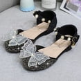 thumbnail image 2 of Big Girls Shoes Bow Knot 𝐃iamond Shiny Sandals Shoes High Heels Show Shoes Toddler Winter Shoes Kids High Heels Fashion Open Toe Sandals, 2 of 8
