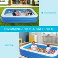 thumbnail image 6 of Inflatable Swimming Pool, 120 x 72 x 22 inches Rectangle Blow Up Pool for Kids, Adults, Toddlers, Thicker BPA-Free PVC Outdoor Inflatable Pool, Garden, Backyard Water Party Family Pool, JA2656, 6 of 8