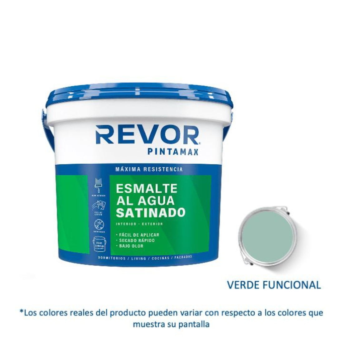 Esmalte Al Agua Satinado Pintamax 1 Gl (3.78Lt) Verde Funcional