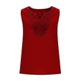 thumbnail image 5 of FAWUUDO Women's Tank Top Linen-Like Cotton - Loose Fit V-Neck Solid Sleeveless Blouse for Casual Daily, 5 of 8