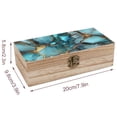 thumbnail image 2 of 7.9×2.3 In Wooden Boxes Durable Easy To Use Dustproof Prevent Slippery Delicate And Cabinet Teal Gold Marble, 2 of 8