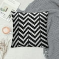 thumbnail image 2 of COMIO  Boho Throw Pillow Covers - Modern Stripe Geometric Farmhouse Decorative Pillow Cover Sets for Pillows - Couch Sofa Bed,Faux Leather Black and White Pillow Covers, 2 of 5