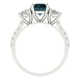 thumbnail image 4 of 1.97 ct Round Cut Natural London Blue Topaz 3 Stone 18K White Gold Womens Engagement Ring, 4 of 5