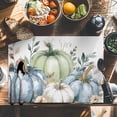 thumbnail image 6 of Fall Pumpkin Placemats Set of 6 Green Leaf Flower Oil Painting Autumn Heat Insulated Linen Place Mats, Washable Stain-Proof Table Mats for Dining Tables Holiday Decor 13x19inch, 6 of 9