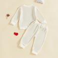 thumbnail image 5 of Infant Toddler Baby Girl Valentines Day Outfit Love Heart Sweatshirt Pant Sets Valentine's Gift Set, 5 of 8
