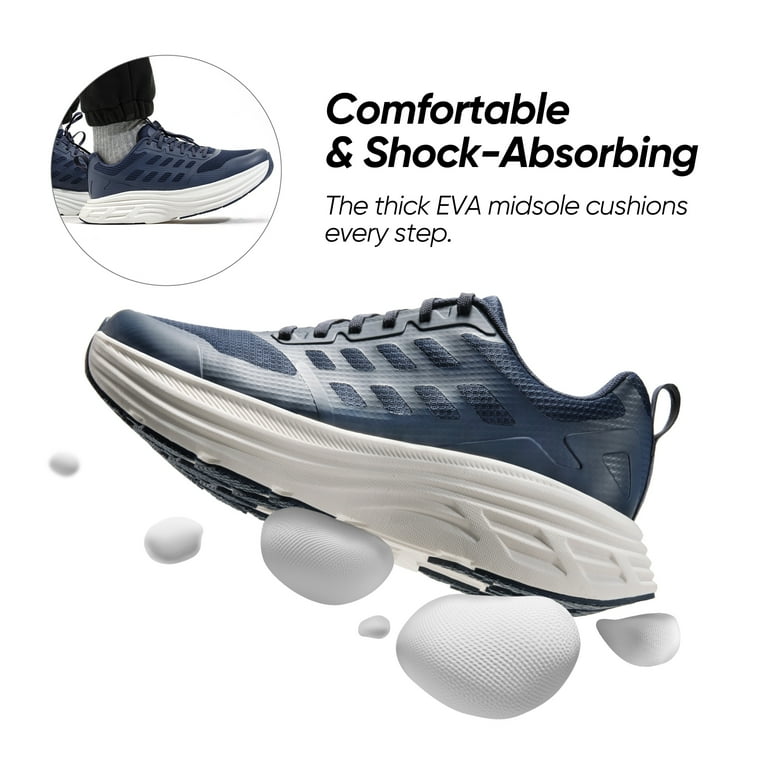 NORTIV 8 Heren Wandelen Running Tennis Demping Schoenen ActiveFloat Antislip Atletische Gym Workout Jogging Comfortabele Sneakers, Zwart, 44 EU