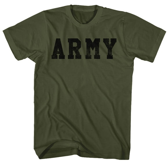 Army United States Military Army Distressed Logo Military Green Adult TShirt Tee