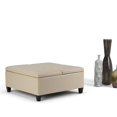 thumbnail image 2 of Atlin Designs Pouf de Table Basse de Rangement en Crème de Satin, 2 of 5
