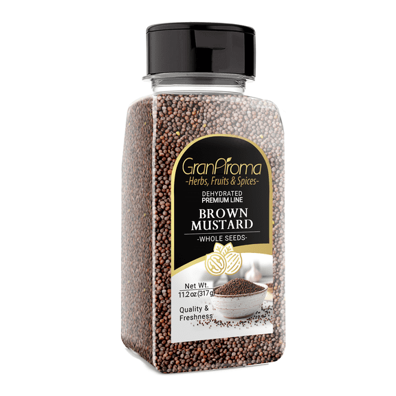 GranAroma Brown Mustard Seeds, 11.2 oz, Strong Flavor, Condiments & Sauces, Versatile Seeds