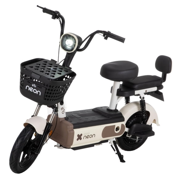 Bicicleta Eléctrica Motobici R14 Neon EBIKE 350w Vel Max 33 km/h Frenos de Tambor Acero 150 Kg beige