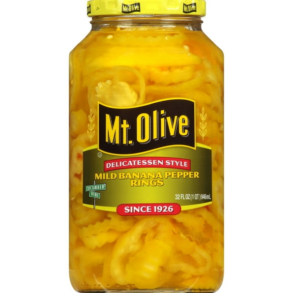 Mt. Olive Deli Style Mild Banana Pepper Rings, 32 fl oz jar