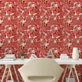 thumbnail image 2 of Ambesonne Floral Peel & Stick Wallpaper for Home, Nature Flowers Vintage Plot, 13"x36", Dark Coral and Pale Camel, 2 of 5