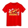 thumbnail image 1 of Sunnyoo T-Shirt à Manches Courtes pour Petits Garçons avec Graphique d'Excavatrice, Rouge, 1 of 3