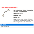 thumbnail image 2 of Left Turbocharger Oil Line - Compatible with 2009 - 2015 BMW 750i 2010 2011 2012 2013 2014, 2 of 2