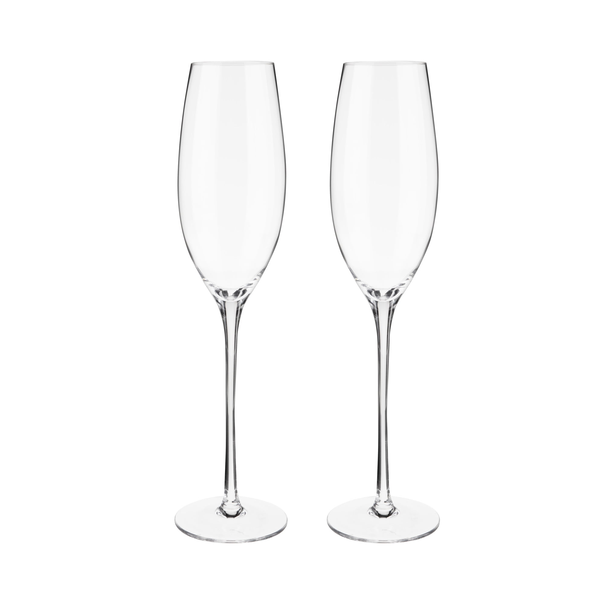 Champagne Flutes (Set Of 2)，Tall, Long Stem, Elegant and Delicate  Glass，Handmade Crystal Champagne Glasses for Wedding, Anniversary, Christmas