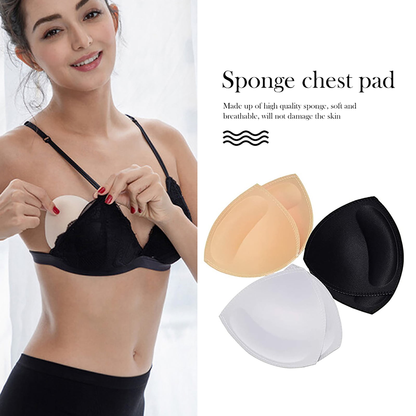 BH Pads - Heart shaped Push Up Pads to put in the Bra - Beige