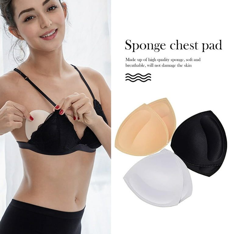 3 Pairs Triangle Shape Removable Sponge Bra Pad Breathable Bra Push Up Bra  Breast Insert Pads Breast Enhancers Shaper for Bikini Swimsuit Sports Bra