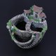 thumbnail image 3 of Micro Paisaje Flores artificiales Plantas suculentas Olla Tiny Creative Flower Pot Holders Diseño de jardín colgante con Sweet House (plata) kaili Sencillez, 3 of 4