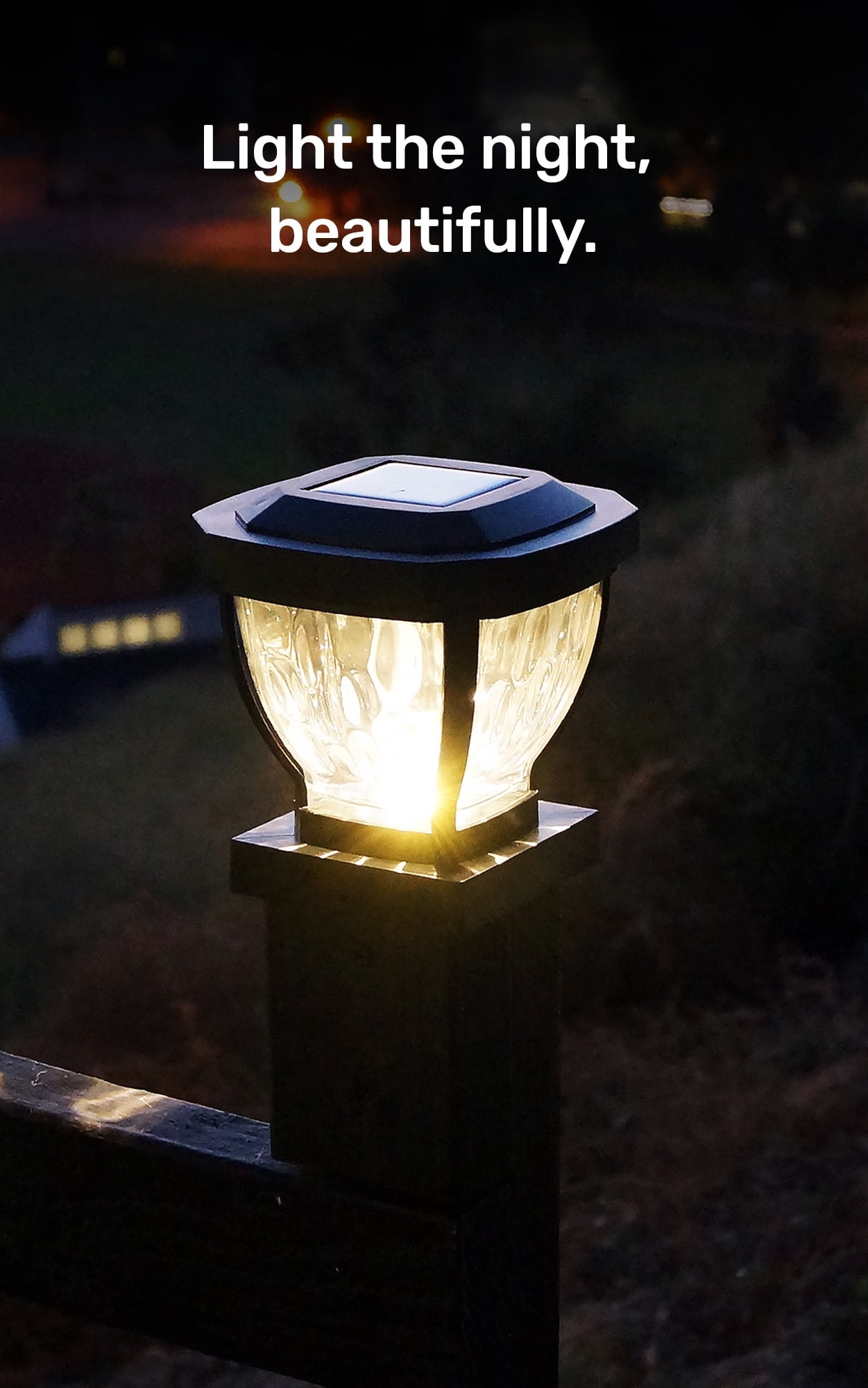Home Zone Security ELI0961V 12-Lumen-Each 4 x 4 Solar LED Post Cap Lights, 2 Pack (Black)