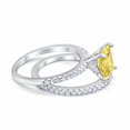 thumbnail image 2 of Two Piece Asscher Cut Bridal Set Ring Yellow CZ 925 Sterling Silver Size 11, 2 of 4