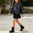 thumbnail image 4 of Gealkoca Girl's Long Sleeve PU Leather Jacket Children's Solid Color Solid Color Zipper Leather Jacket Fall Casual Outdoor Jacket 1-10 Years, 4 of 7