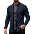 thumbnail image 2 of Men's Cardigan Sweater Shawl Collar Casual Knit Open Front Sweaters, 2 of 8