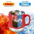 thumbnail image 5 of Stainless Steel Coffee Mug 16.91 Oz Double-Layer Insulated with Lid Non-Slip Shatterproof Design with Handle for Home Camping Holiday Gift, Blue, 5 of 9