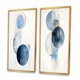 thumbnail image 3 of Designart "Retro Blue Simplicity Circular Elegance I" Modern Geometric Framed Wall Art Set Of 2 - Modern Blue Framed Canvas Set For Living Room Decor, 3 of 6